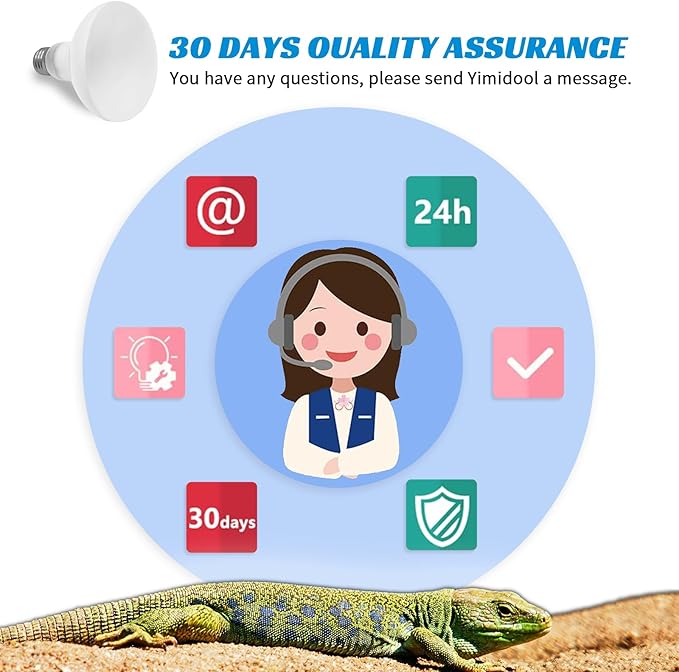 Reptile Heat Lamp Bulbs, 2-Packs 50W 3000H Heat Bulb with E26 Socket, UVA Basking Light for Bearded Dragons/Lizards/Turtles/Geckos/Snakes/Chameleons with Natural Sunlight Simulation