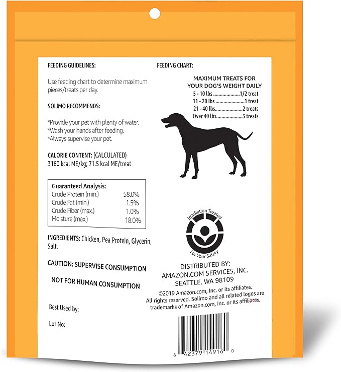 Amazon Brand - Solimo Chicken Jerky Dog Treats, 2 pounds (Packaging May Vary) (Pack of 2)