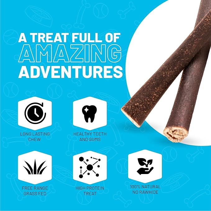 Sitka Farms Collagen Stick for Dogs 6 Inch - 10 Count - Long Lasting Collagen Chews - Bully Stick & Rawhide Alternative - No Raw Hide - Single Ingredient Treat