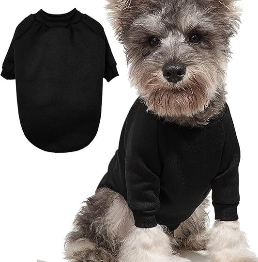 Puppy Sweater for Small Dogs Clothes Warm Winter Cat Clothe Pet Sweatshirt Knitwear Doggie Kitten Clothing, Black, X-Large