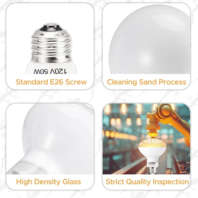 Reptile Heat Lamp 75W Reptile Sun Lamp Self-Ballasted Vapor Basking Spot Lamp/Bulb/Light for Reptile and Amphibian E26-2pcs