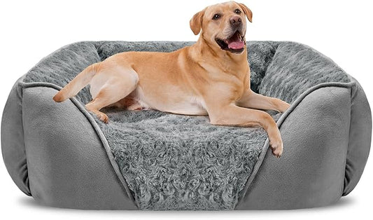 INVENHO XX-Large Dog Bed Rectangle Washable Orthopedic Soft Calming Sleeping Durable Pet Cuddler with Anti-Slip Bottom