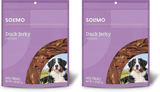 Amazon Brand - Solimo Duck Jerky Dog Treats,2 pounds (Pack of 2)