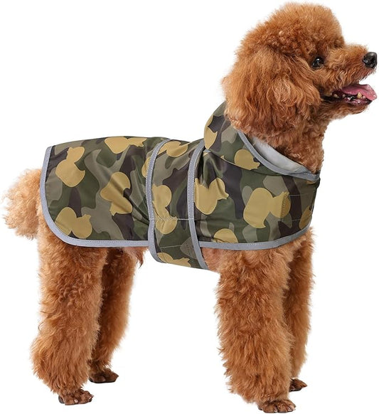 Dog Raincoat Hooded,Waterproof Rain Coat for Dogs with Adjustable Belly Strap,Reflective Strips, Lightweight Slicker Poncho Rain Jacket for Small Medium Large Dogs