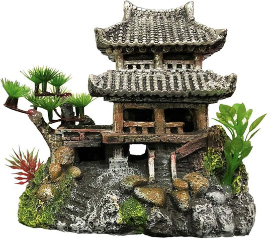 SLOCME Resin Castle Decorations, Multicolor Aquarium Sculpture - Eco-Friendly Fish Tank Castle Ornaments