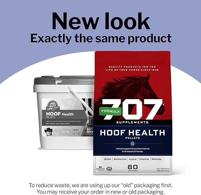 Formula 707 Hoof Health Equine Supplement, 2.5lb Jar – Biotin, Amino Acids, and Minerals to Improve and Support Healthy Horse Hooves