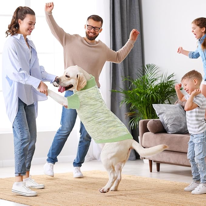 Pet Clothing,Turtleneck Dog Sweater,Sweaters for Dogs Boys and Girls,Pullover Dog Sweaters,Pet Knitted Clothes,Fit for Different Kinds Dogs,for Spring,Autumn and Winter(Green M)
