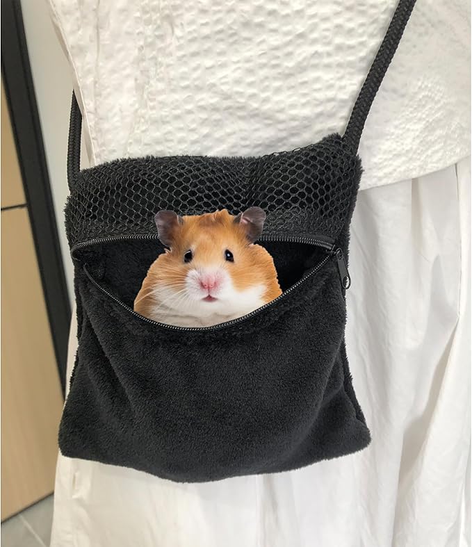 2 Pics Sugar Glider Pouch and 2 Pics Hamster Leash Small Animal Carry Pouch with Adjustable – Cozy & Portable Habitat for Small Pets (Hamsters, Rat, Marmosets, Squirrels)