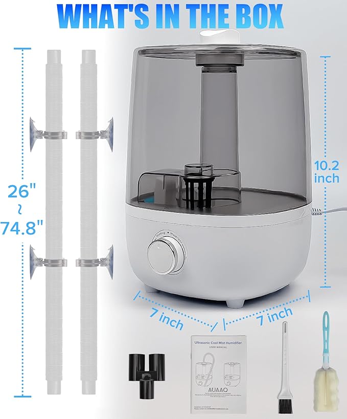 4L Top-Fill Reptile Fogger Humidifier Mister for Terrariums, Easy to Refill & Clean, Adjustable Fog Output, Dry-Run Protection, Ideal for Snake(Ball Python), Tortoise, Chameleon, Frog or Hermit Crab