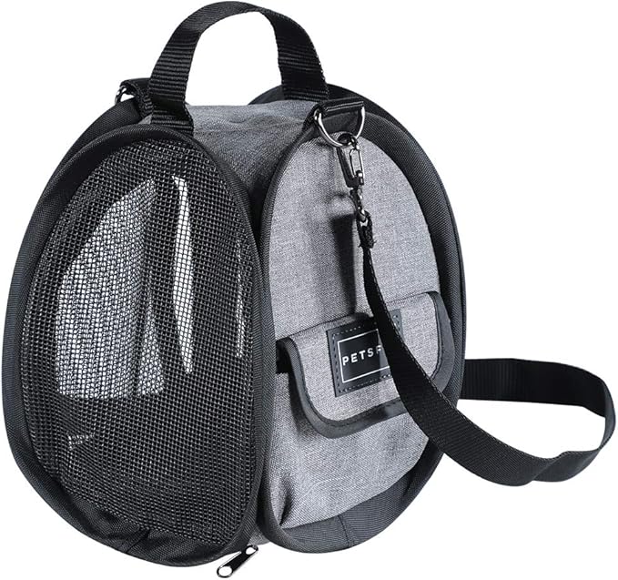 Petsfit Hamster Carrier Small Animal Bag for Sugar Glider,Hedgehog,Tortoise,Teacup Dogs,Baby Guinea Pig - Lightweigh Carriers with Shoulder Strap,Breathable Mesh Window,Removable Mat,Side Pockets