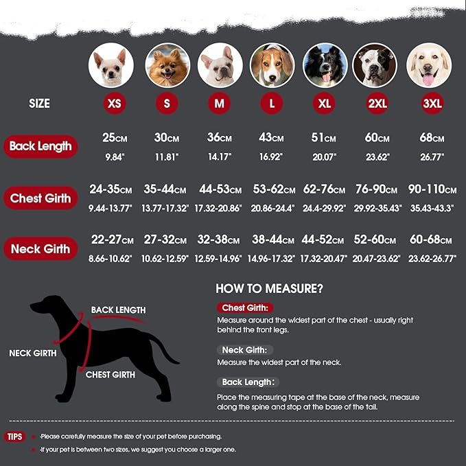 ASENKU Dog Winter Coat, Fleece Doggie Jacket Plaid Reversible Vest Waterproof Windproof Cold Weather Clothes for Small Medium Large Dogs (Red, XL)