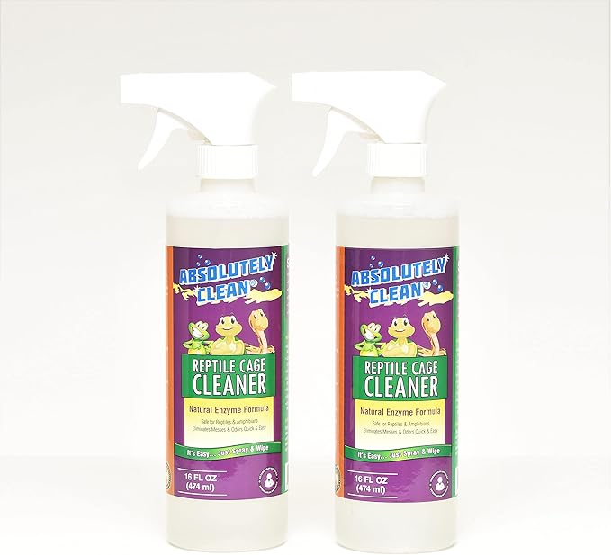 Absolutely Clean Amazing Reptile & Amphibian Terrarium Cleaner and Odor Eliminator - Just Spray/Wipe - Safely & Easily Removes Reptile & Amphibian Messes - USA Made