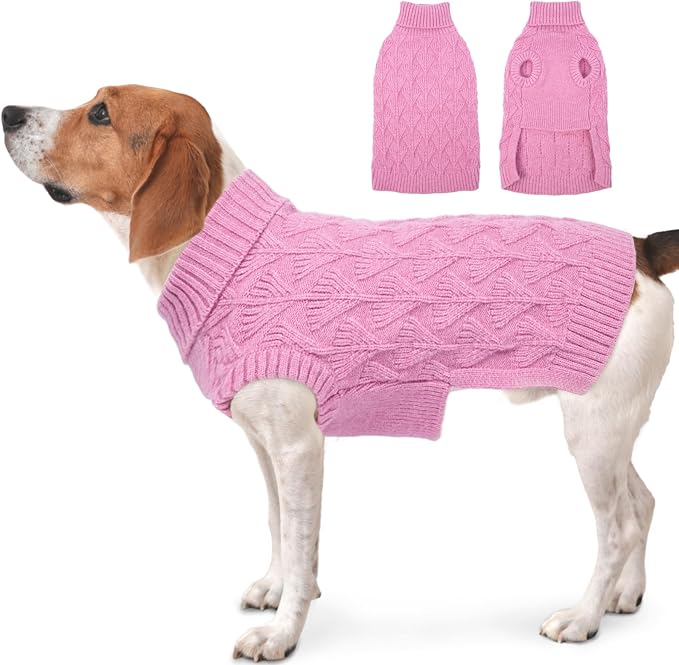 MIGOHI Sweater for Dogs, Thermal Dog Sweater | Cozy Turtleneck Sleeveless Winter Pullover, Lightweight & Comfortable for Indoor/Outdoor, XL, Pink