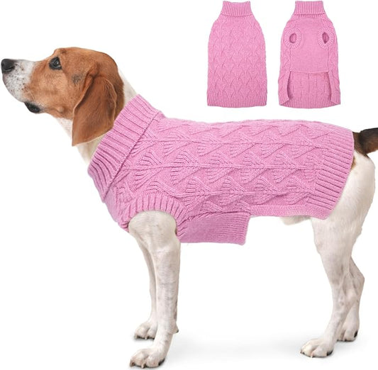 MIGOHI Sweater for Dogs, Thermal Dog Sweater | Cozy Turtleneck Sleeveless Winter Pullover, Lightweight & Comfortable for Indoor/Outdoor, XL, Pink