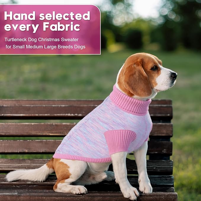 Pet Clothing,Turtleneck Dog Sweater,Sweaters for Dogs Boys and Girls,Pullover Dog Sweaters,Pet Knitted Clothes,Fit for Different Kinds Dogs,for Spring,Autumn and Winter(Pink 3XL)