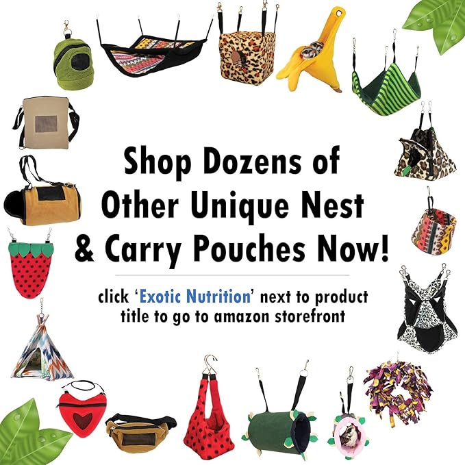 Exotic Nutrition Economy Carry Bonding Pouch (Blue) - for Sugar Gliders, Squirrels, Marmosets, Hamsters, Rodents, Rats, Reptiles, & Other Small Pets