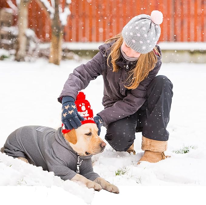 Dog Hoodies Winter Coat for Large Medium Dogs, Pullover 8 Legs Warm Coat Hooded Sweatshirt, Fleece Hoodie for Cold Weather (Grey, 6X-Large)