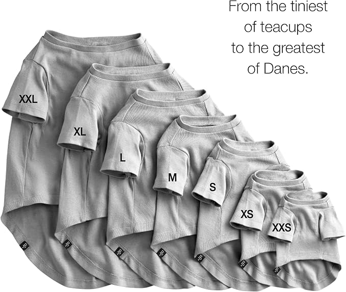 Toby II - The Perfect Tee, 3 Pack Short Sleeve Pet T-Shirt 100% Organic Cotton Tees Clothes for Small, Medium, Large Dogs, Gray Ombre, X-Small