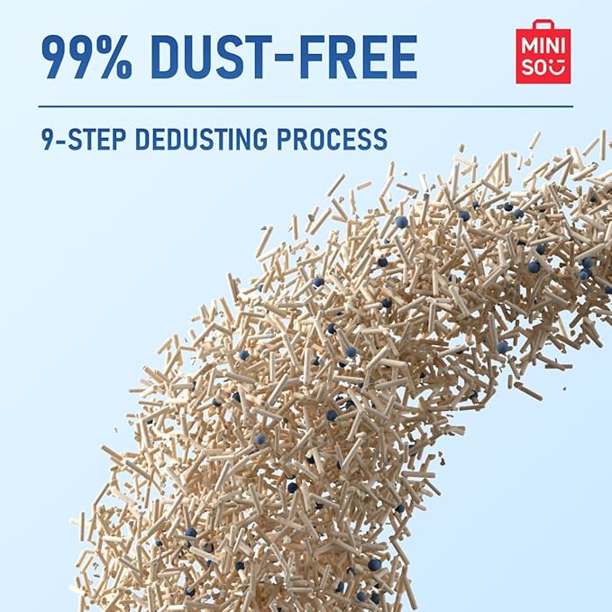 MINISO Clumping Cat Litter, Tofu+Bentonite+Cassava, Odor Control, Rapid Clumping, Water Absorbent and Toilet Flushable, Multi-Cat, Gardenia Style, 31.6lb (4 Pack of 7.9lb Bags)