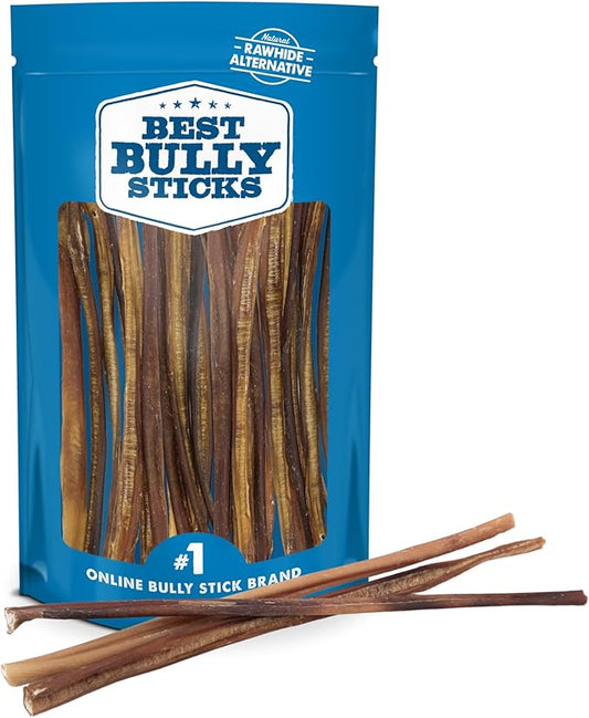 Best Bully Sticks 12 Inch Bully Sticks for Dogs - 25 Count (Pack of 1) - Natural, Easily Digestible, 100% Grass-Fed, Grain and Rawhide Free