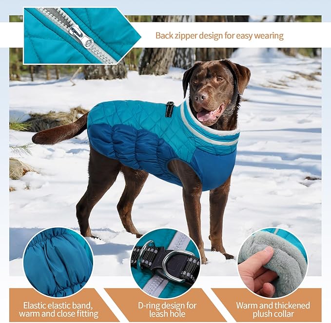 Dog Coats for Small Dogs, Puppy Coat, Warm Winter Jacket, XS Dog Coat with Harness Built in, Waterproof Pet Cold Weather Coats, Puppy Winter Clothes Snowsuit Chihuahua Maltese,XS