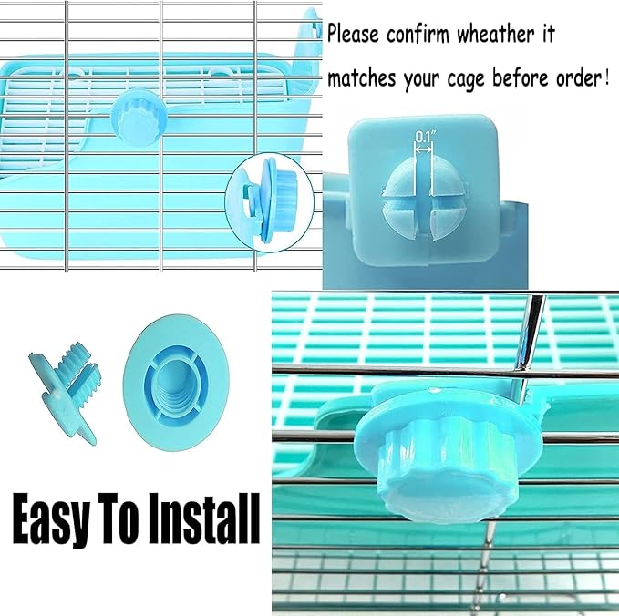 Rabbit Litter Box for Cage Bunny Corner Litter Bedding Box Small Animal Litter Pan Hanging Pet Bowls Cage Potty Trainer Pet Toilet for Rabbit Bunny Guinea Pigs Small Animals(Blue)