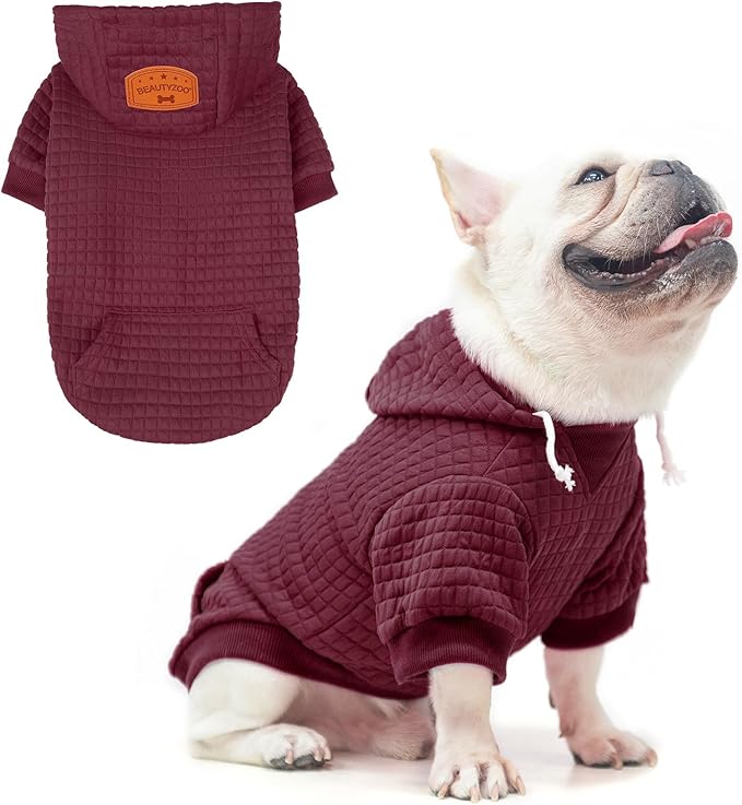 BEAUTYZOO Dog Hoodie for Small Medium Large Dogs, Winter Fall Warm Dog Clothes for Puppy S M Sized Dogs Girl Boy, Dog Sweater Shirt Hoodies with Pocket Bulldog Pitbull Cat Clothing Coat