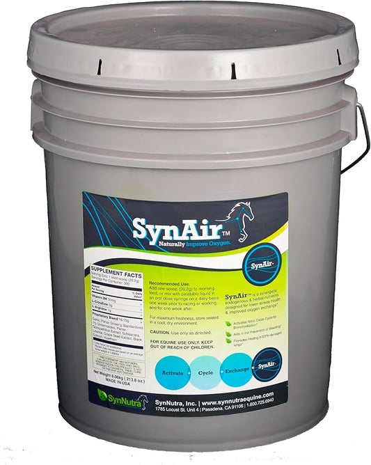 SynAir – Natural EIPH Management & Lung Support for Horses – Drug-Free Formula to Promote Airway Health & Recovery – Made in USA