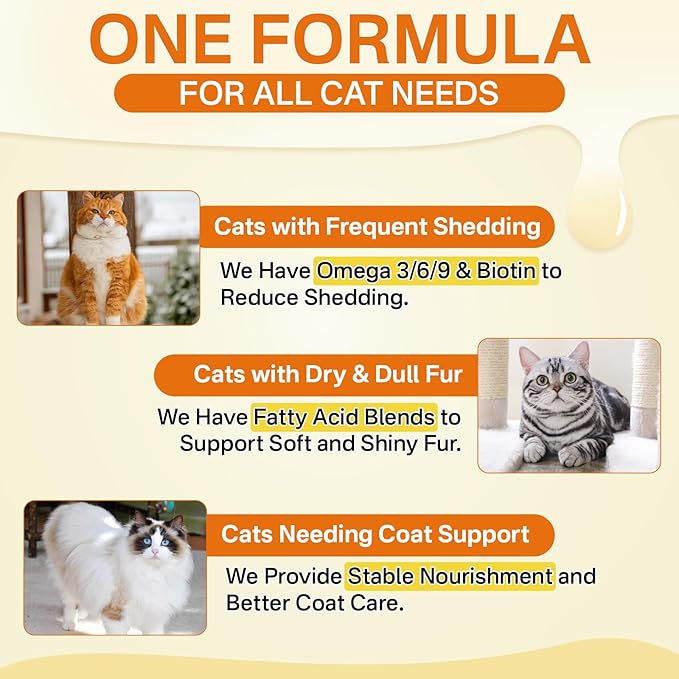 Cat Skin and Coat Health - 500 Chews Crunchy & Creamy Cheese Core with Omega 3/6/9, Vitamins C & E, Biotin for Skin Hydration & Coat Shine Supplement for Cats Kittens - Chicken & Shrimp Flavor