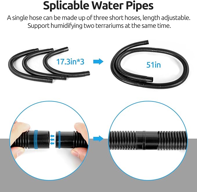 REPTIZOO Reptile Fogger Extension Tube, Accessories of Reptile Humidifier Suitable for Reptiles Terrarium