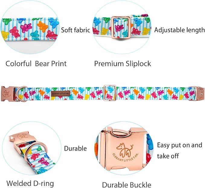 Elegant little tail Dog Collar, Dill Pickles Pattern Pet Collar Durable Cute Dog Collars Male or Female Pet Gift Adjustable Dog Collar for X-Large Dogs