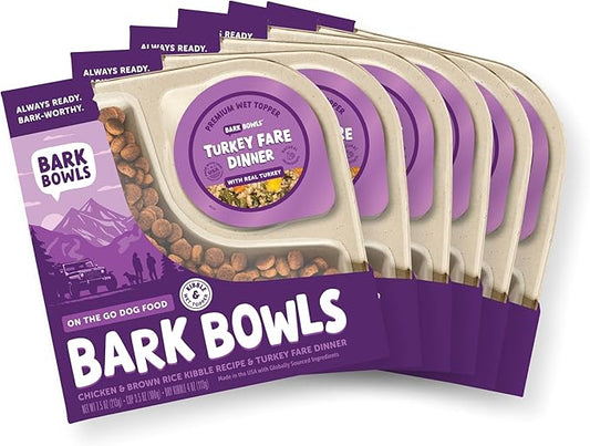 On The Go Dog Food, Turkey Fare Dinner - 7.5 oz Trays (6 Count), Made in The USA with Real Turkey