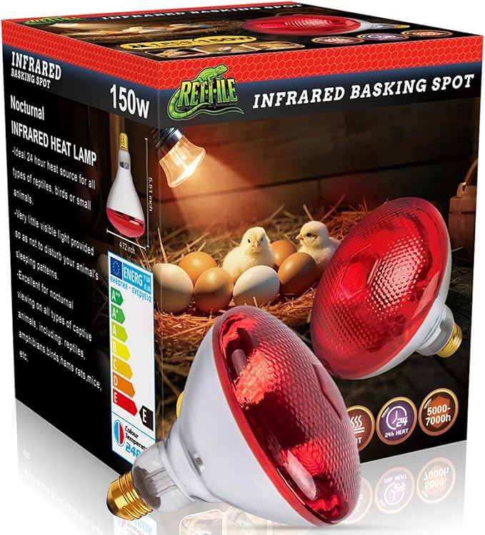 Infrared Heat Lamp for Chickens, 150 Watts Red Heat Lamp Bulb, Heat Light Bulb for Brooder Coop, Food Service, Chicks, Pet, Reptile, 1 Pack