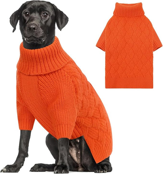 AOFITEE XXL Dog Sweater, Dog Sweaters for Large Dogs, Dogs Halloween Sweater, Turtleneck Large Pet Sweaters for Female Male, Solid Winter Sweatshirt for Golden Retriever, Labrador, Doberman, XXL