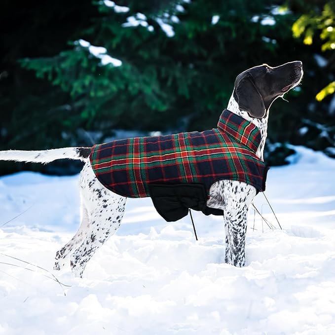 Kuoser Warm Dog Coat, Waterproof Dog Jacket for Extra Large Dogs, Adjustable Durable XXL Doggie Winter Coat Reversible Puppy Cold Weather Apparel from Small to Large Breed, RoyalBlue XXL