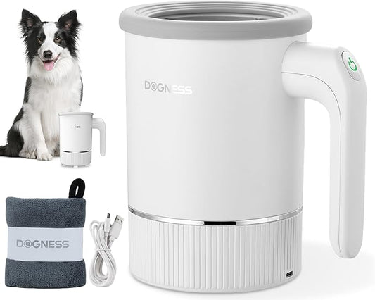 DOGNESS W02 Automatic Dog Paw Cleaner for Medium to Large Dogs (White)