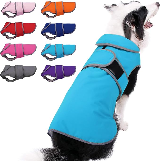 MIGOHI Warm Dog Coat Winter Dog Jacket,Waterproof Cold Weather Coats for Dogs,Fleece Jacket for Small Medium Large Dogs,Reflective Thick Fleece Vest with Leash Hole