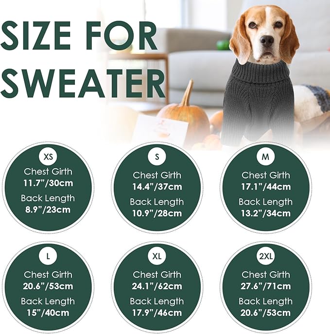 SUNFURA Dog Sweater Large Size Dogs, XL Dog Sweaters for Winter, Extra Large Breeds Girl Boy Pullover, Pet Knitted Knitwear Fall Sweatshirt for Pitbull, Labrador Retriever, Grey X-Large