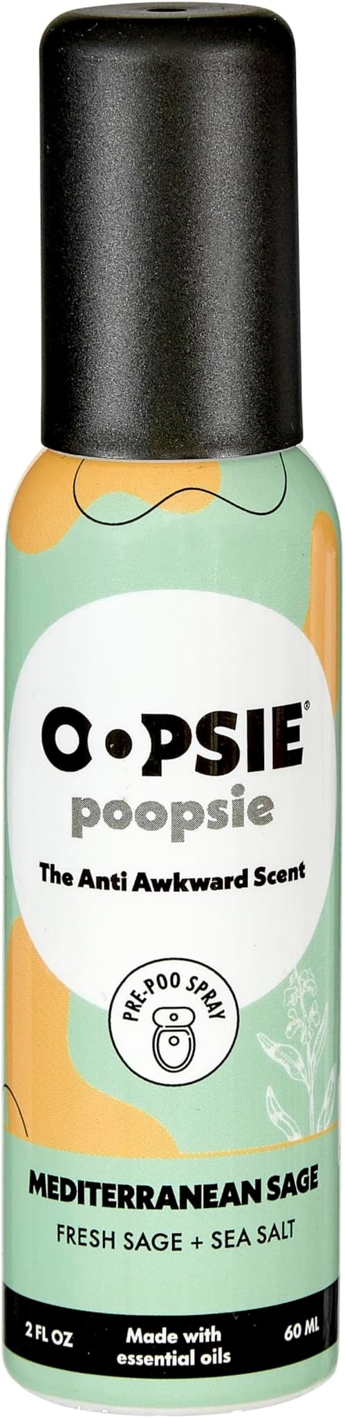 Mediterranean Sage Before & After You Go Toilet Spray 2oz - Portable Odor Eliminator
