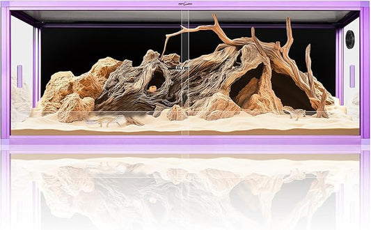 REPTI ZOO 68 Gallon Reptile Terrarium, 48" x 18" x 18" Light Weight Reptile Enclosure, Colored Reptiles Tank with Tempered Glass Door, Large Habitat for Bearded Dragon, Snake, Lizard, Gecko-Purple