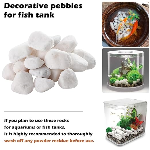 18.7 Lbs Natural River Rocks for Plants 1.6"-2.5" Small White Landscaping Garden Stones White Aquarium Gravel for Decorative Pebbles for Indoor Outdoor Planters