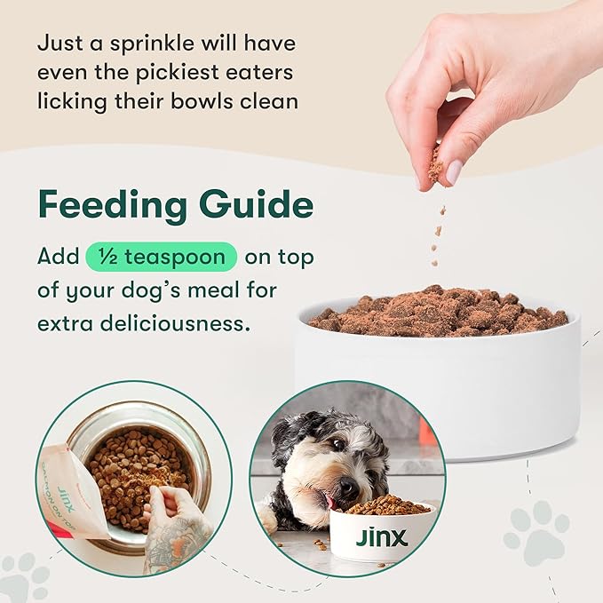Jinx Salmon Dog Food Topper, Flavor Boosting Meal Topper with Freeze-Dried Wild-Caught Salmon, No Fillers, for All Lifestages, 3oz, 6 Pack
