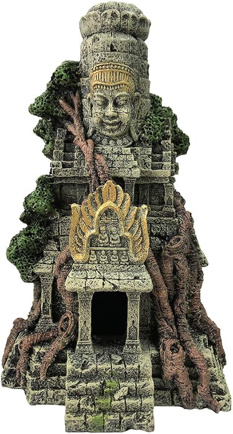 SLOCME Aquarium Large Angkor Wat Buddha Statue Temple Decorations - Angkor Buddha Decor Fish Tank Large Statue Ornament