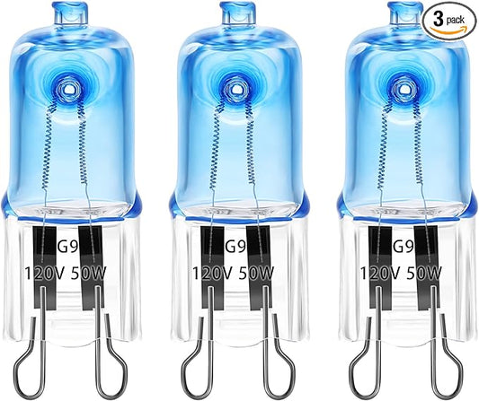 3 Pack UVA UVB Reptile Light Halogen Bulbs Beads Heat Lamp (50 Watt) Day Blue