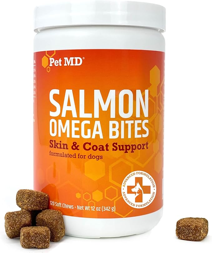 Pet MD Salmon Omega Bites & Ear Wipes & Oatmeal + Aloe Shampoo & Cucumber Melon Body Spray