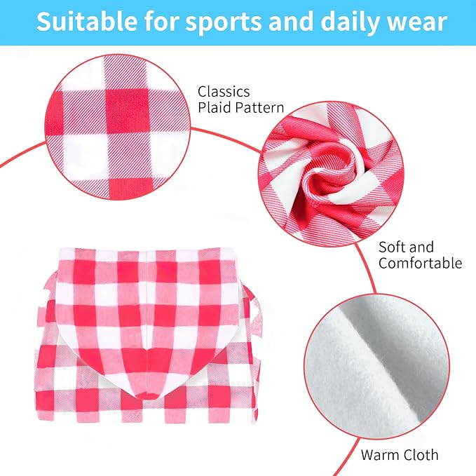 GreenJoy Plaid Dog Sweaters Hoodies Sweatshirts for Dogs Cats, Warm and Soft Cold Weater Coats for Christmas (Pink, Small)