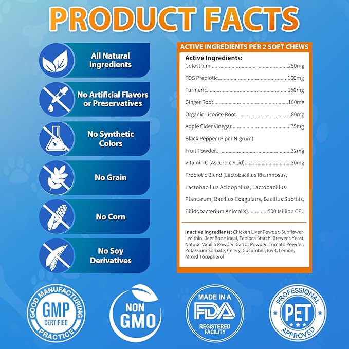 Dog Allergy Chews 200 Chews - Dog Itching Skin Relief Support - Omega 3 Probiotics for Dogs - Itchy & Paw Licking Relief, Seasonal Allergies, Skin & Coat Immunity Supplement - Chicken Flavor