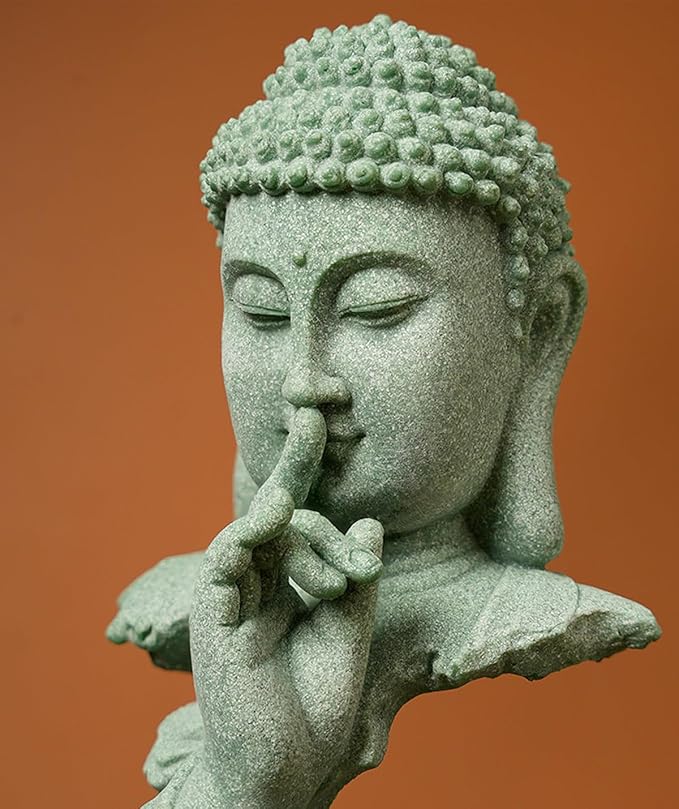 livelyfish Meditating Buddha Statue Zen Garden Statues Sandstone Thinker Buddha Sculpture Figurine for Fish Tank Aquarium Home Decorations, Gift (A)