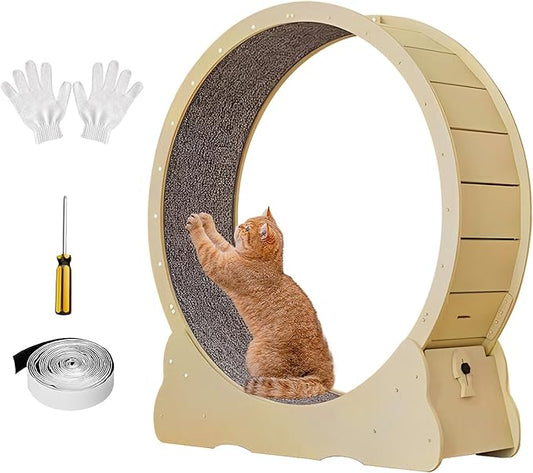 43.3 inch Large Cat Exercise Wheel Cat Treadmill,Low Noise Running Wheel for Indoor Cats,Cat Hamster Wheels for Cat's Fitness and Health,Suitable for Most Cats
