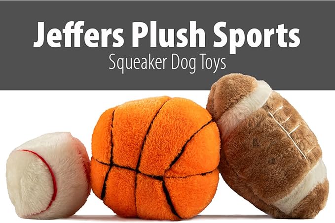 Jeffers Pet Plush Dog Toy with Squeaker, Baseball 4" - Soft Crinkle Fabric, Safe & Durable, Healthy Fun for Small & Medium Dogs, Interactive Play, Fetch, Tug - Best Gift for Active Games
